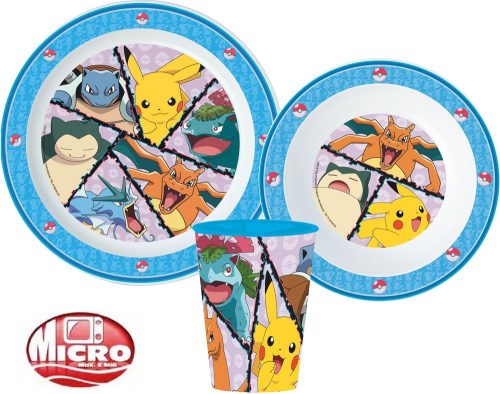 Pokémon étkészlet, micro műanyag szett