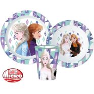   Disney Jégvarázs Ice Magic étkészlet, micro műanyag szett, pohárral 260 ml