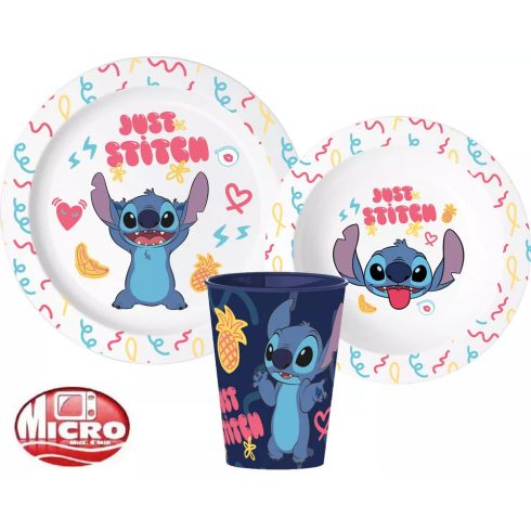 Disney Lilo és Stitch Palms étkészlet, micro műanyag szett, pohárral 260 ml