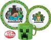 Minecraft Creeper étkészlet, micro műanyag szett bögrével 265 ml