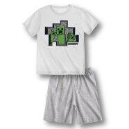 Minecraft gyerek rövid pizsama 6-12 év, fehér  