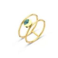 Türkiz köves arany színű gyűrű 