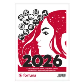   Asztali naptár FORTUNA BA21 álló fehér lapos holdfázissal 2026.