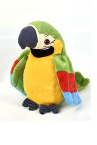 INTERAKTÍV, BESZÉLŐ, HANGUTÁNZÓ PLÜSS PAPAGÁJ