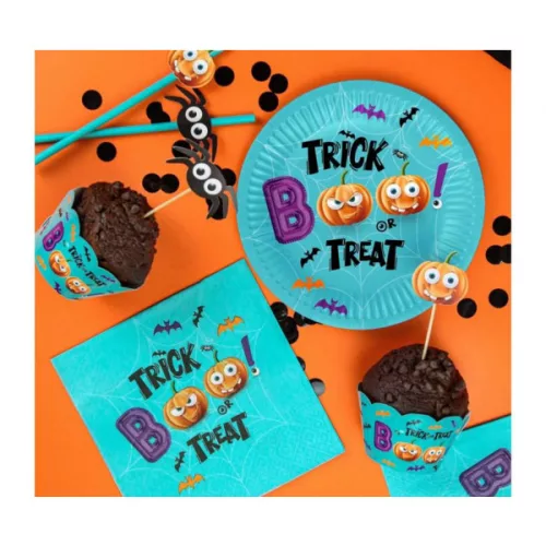 Halloween szalvéta, kék, Trick or Treat, 33*33 cm, 20 db/cs
