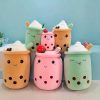 Boba Tejes Tea Plüss Párna több méret 25 cm - Barna