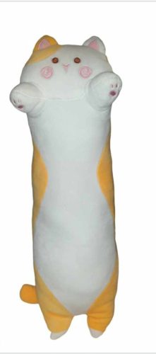 Hosszú cica ölelő plüss, párna 46 cm