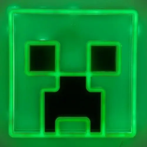 Minecraft Neon Creeper fali lámpa