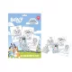 Bluey Happy Life színező szett matricával