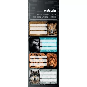 Vadállatok füzetcímke 12 db-os, Nebulo