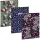 Ars Una tűzött füzet A/4, 40 lap vonalas, többféle, Flowery, Sakura, Navy