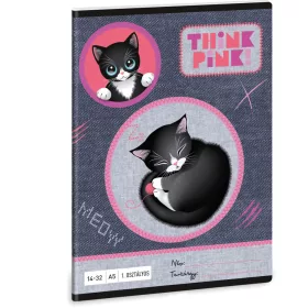   Think Pink, cicás tűzött füzet A/5, 32 lap vonalas 1.osztály (14-32), Ars Una