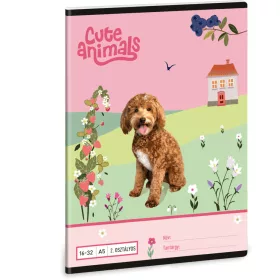   Doggie, kutyás tűzött füzet A/5, 32 lap vonalas 2.osztály (16-32), Cute Animals