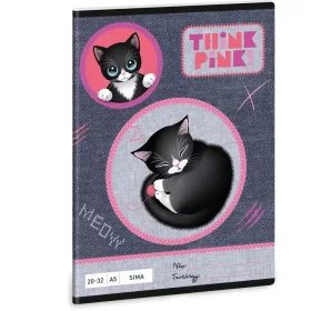 Think Pink, cicás tűzött füzet A/5, 32 lap sima, Ars Una