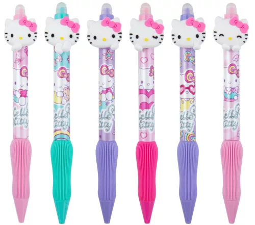 Radírozható golyóstoll, nyomógombos, Hello Kitty Pink, cicás, Colorino School, többféle
