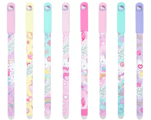 Radírozható golyóstoll, kupakos, Hello Kitty Pink, cicás, Colorino School, többféle