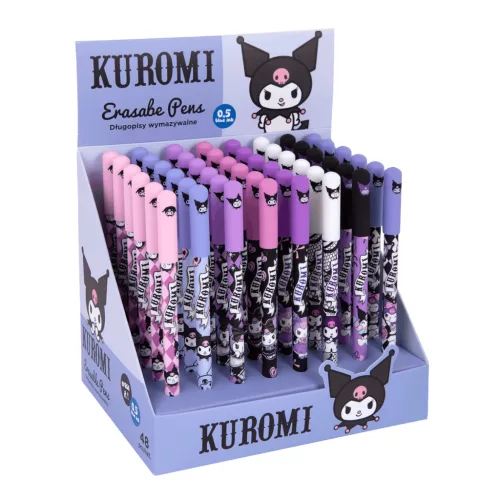 Radírozható golyóstoll, kupakos, Kuromi, Colorino School, többféle