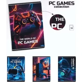 Lastva tűzött füzet A/4, kockás, 52 lapos, PC Games