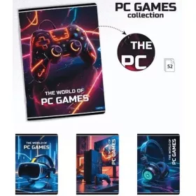 Lastva tűzött füzet A/4, vonalas, 52 lapos, PC Games