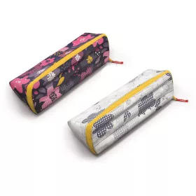   Tolltartó, beledobálós, háromszög alakú, kifordítható, Maped Open XXL Pattern, virág mintás