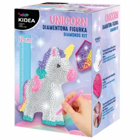   Gyémántfestés szett, Unikornis figura díszítő szett, 12 cm magas, Kidea