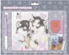 Cleo and Frank gyémántokkal díszíthető napló kulccsal, 3 színű golyóstollal, kutyás, CF38