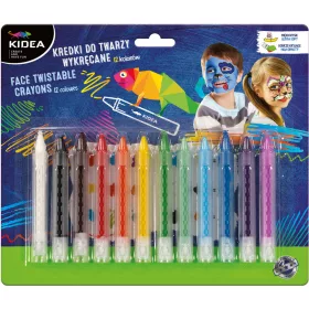   Arcfestő krétakészlet, 12 db-os, kitekerhető krétákkal, Kidea