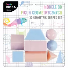   3D geometriai formák tanuláshoz, játékhoz, 8 db-os, pasztell színűek, Kidea