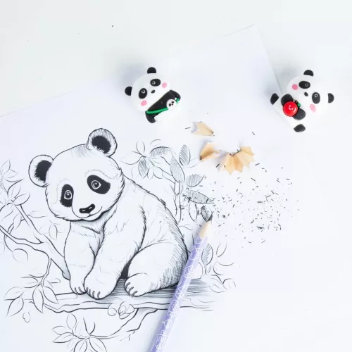 Pandás radír és hegyező, Kidea
