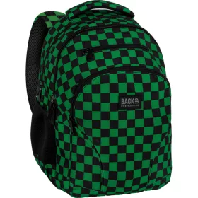   Minecraft mintás hátizsák, 3 rekeszes, 45x32x23cm, BackUp, 2026, W73, zöld-fekete kockás