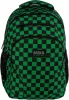 Minecraft mintás hátizsák, 3 rekeszes, 45x32x23cm, BackUp, 2026, W73, zöld-fekete kockás