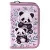 Pandás tolltartó, klapnis, töltött, PA11, két panda