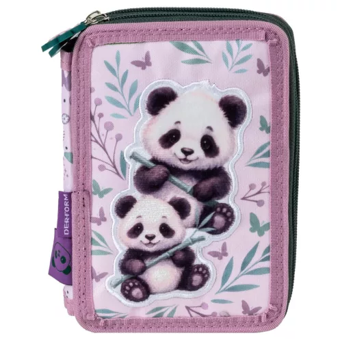 Pandás tolltartó, 3 emeletes, töltött, PA11, két panda