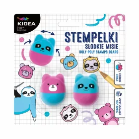   Nyomda szett, 2 db-os, állatos (mackók), kék-rózsaszín, Kidea