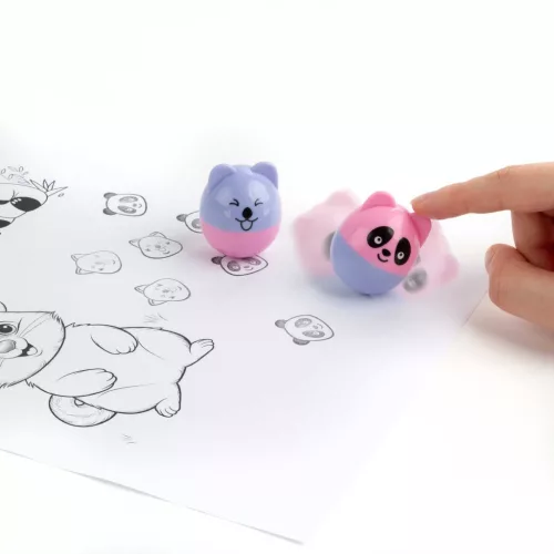 Nyomda szett, 2 db-os, állatos (panda és quokka), lila-rózsaszín, Kidea