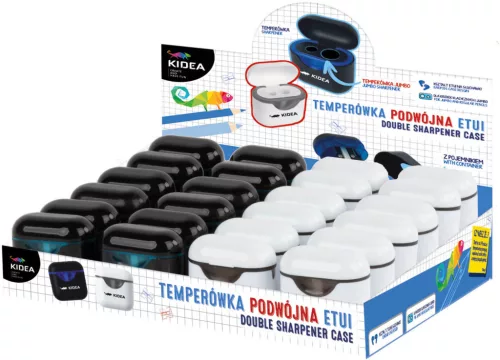 Kétlyukú, tartályos hegyező, Airpods designnal, kétféle, Kidea