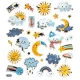 Matrica, időjárás, 15x17cm, 28 db-os
