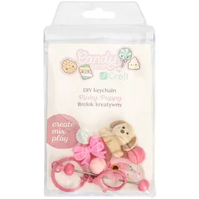 Csináld magad kulcstartó, 8 db-os készlet, Pinky Puppy