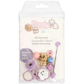 Csináld magad kulcstartó, 9 db-os készlet, Lavender Bear