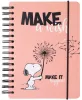 Snoopy bullet journal, napló, spirál, A/5, 90 lapos, Make a wish