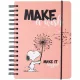 Snoopy bullet journal, napló, spirál, A/5, 90 lapos, Make a wish