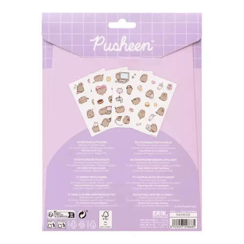 Pusheen cicás matrica, 4 ív (laptophoz, okostelefonhoz, tablethez)
