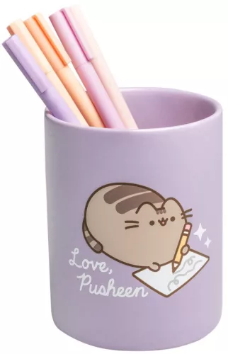 Pusheen cicás kerámia ceruzatartó, 11cm, Moments, lila