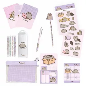   Pusheen cicás írószer szett cipzáras tasakban, Moments, lila