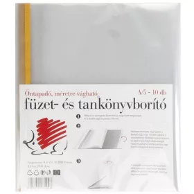   Füzet- és tankönyvborító, A/5, öntapadós csíkkal, 10 db/csomag, Süni
