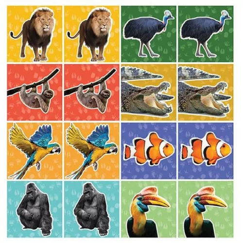Memóriajáték füzetben, 21x21cm, Állatkert