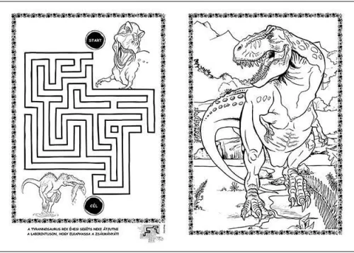 Kifestő A/4, matricákkal, 24 oldal, Dinoszauruszok