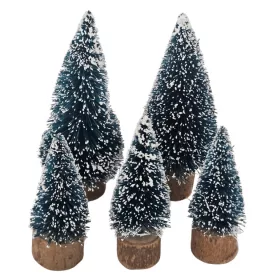   Fenyőfák, karácsonyfák dekorációnak, 5 db/csomag, mini, 3 db 5cm és 2 db 7,5cm magas