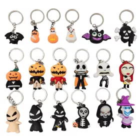Halloween kulcstartó, műanyag, kb. 1-5cm magas, többféle