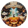 Halloweeni hűtőmágnes, kerek, 8,5cm, Happy Halloween